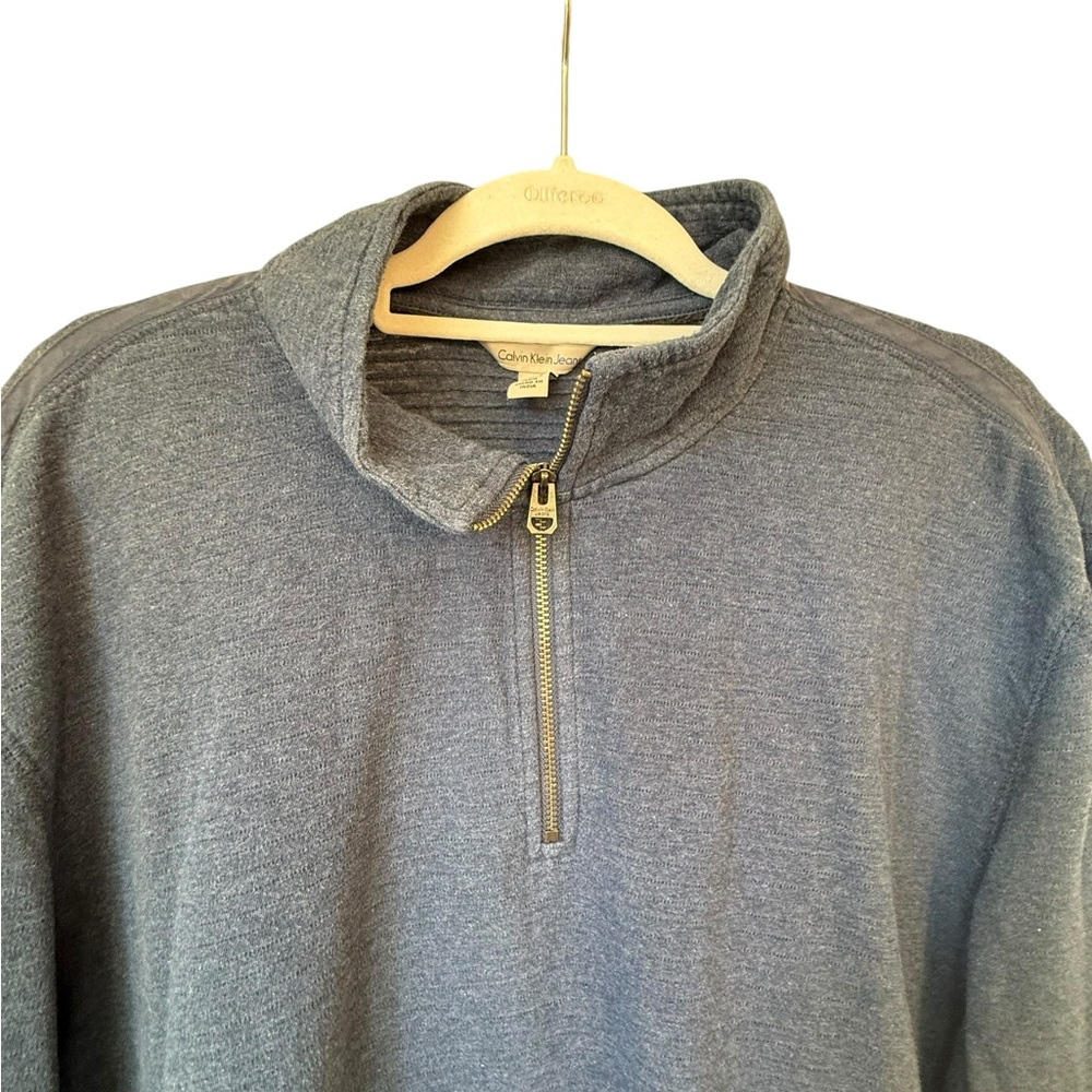 Calvin Klein Jeans Men's Heather Gray Half-Zip Pullover